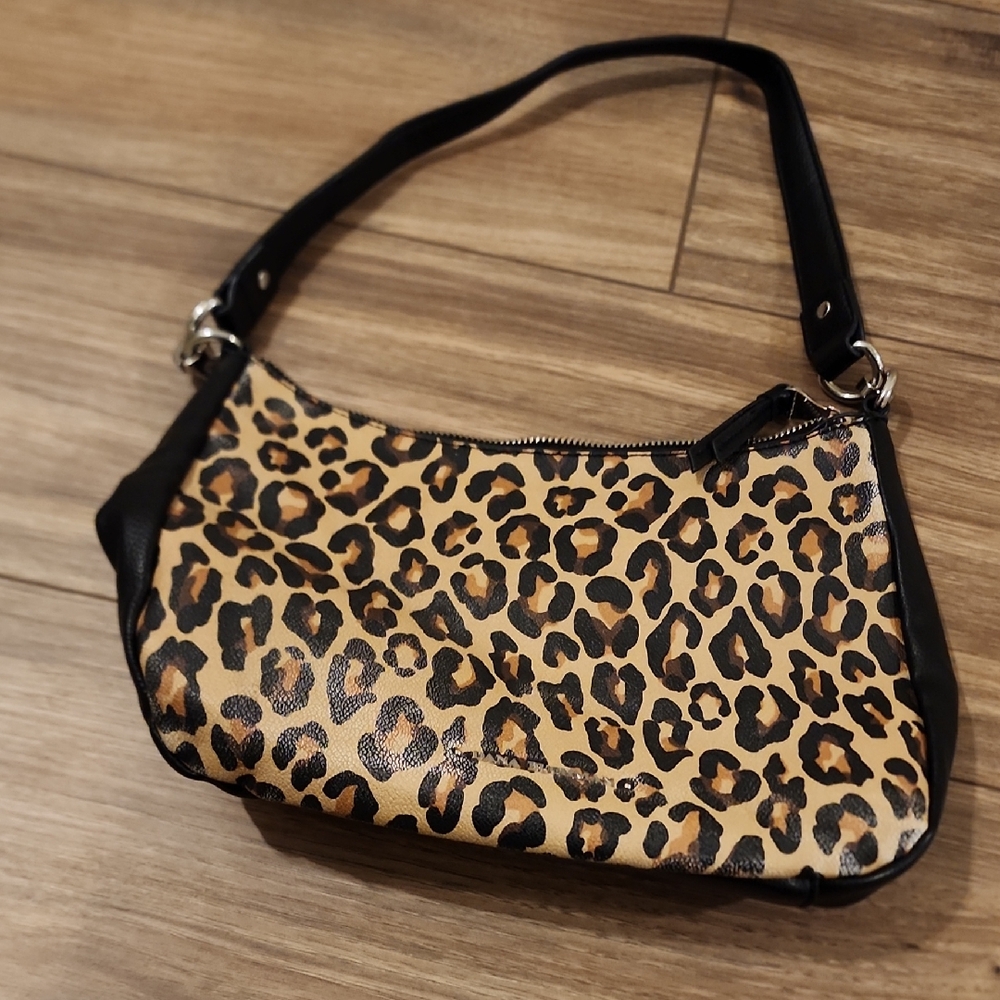 Dana Buchman Leopard and Black Shoulder Bag